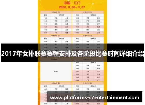 2017年女排联赛赛程安排及各阶段比赛时间详细介绍