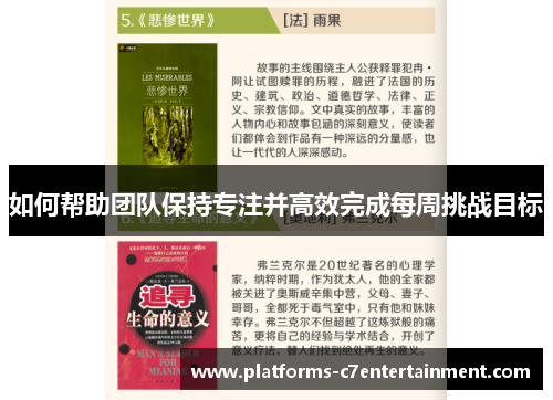 如何帮助团队保持专注并高效完成每周挑战目标